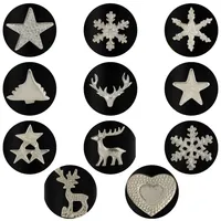 11er Set Kerzenpin Caloge 6cm Silber - Boho Vintage Kerzenstecker Advent Deko