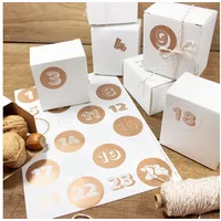 Bow & Hummingbird befüllbarer Adventskalender mit Boxen "Kupfer" + 50 Füll-Ideen gratis weiß