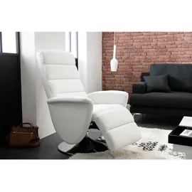 miliboo Relaxsessel NELSON Kunstleder 75 x 109 x 72 cm Weiß mit Liegeposition