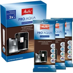 Melitta Filter-Set 3-er Pro Aqua Wasserfilter, Zubehör für Alle Kaffeevollautomaten mit Claris System: Caffeo Solo, Barista T, Barista TS, Avanza beige
