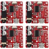 ECSiNG 4 Stück Bluetooth 4.1 MP3 Audio Auto Verstärkermodul XY-BT Mini-Platinendecoder 3,5 mm Stereo- Und Micro-USB Empfängermodul für Lautsprecher 30x30mm