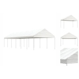 vidaXL Pavillon mit Dach Weiß 13,38x4,08x3,22 m Polyethylen