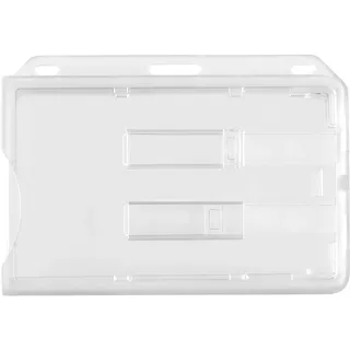 WEBBOMB WEBBOMB® Ausweishalter Ausweishülle Doppel Kartenhalter transparent für 1-2 Ausweise aus Hartplastik für Dienstausweise EC-Karten Fahrkarten Werksausweise Skipass