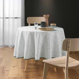bricoline Tischdecke Linea Ø 180 cm Weiß