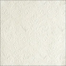 Ambiente 15 Servietten Papier 33x33cm 3-lagig - Einweg Papierservietten mit Ornamenten geprägt Hochzeit Dinner Gastronomie Party Hochzeitsservietten Weiß
