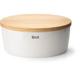 Continenta Brottopf oval mit Holzdeckel 36x23x15,5 cm Keramik