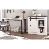 furn.design Büromöbel-Set weiß Pinie, anthrazit Landhaus, Kombination mit Aktenschrank | Gr.: onesize