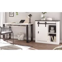 furn.design Büromöbel-Set weiß Pinie, anthrazit Landhaus, Kombination mit Aktenschrank | Gr.: onesize