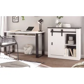 furn.design Büromöbel-Set weiß Pinie, anthrazit Landhaus, Kombination mit Aktenschrank | Gr.: onesize