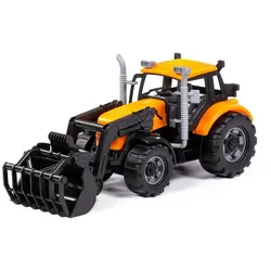 Polesie Spielzeug Traktor 91758, Schließschaufel, Radlader, Schwungantrieb orange