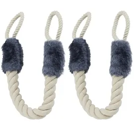 Relaxdays 8 x Türkordel Klemmschutz Creme,Grau