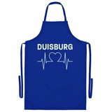 multifanshop Grillschürze Duisburg - Herzschlag - Schürze blau