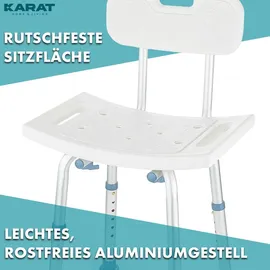 Karat Duschhocker Jonah Höhenverstellbar mit Rückenlehne weiß