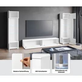 INOSIGN Wohnwand »Kenia, Vitrine Türanschlag links/rechts wechselbar« 3 Stk. tlg., braun