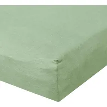 BettwarenShop Spannbettlaken Baumwolle-Jersey-Elasthan 120 x 200 - 130 x 220 cm grün