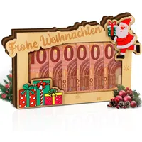 Giftota Erste Million Weihnachten Geldgeschenk Holz - Weihnacht Geschenk - Geschenkideen Weihnachten Geschenk für Männer Frauen Familie - Geldverpackung Weihnachten