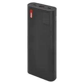 EMOS Powerbank 27 000 mAh NTBF30 - externer Akku mit Passthrough und Fast-Charging 100W PD - 2X USB-C/USB-A-Port inkl. Ladekabel - für Tablet, Laptop, iPad, Handy, Kamera, Soundbox - schwarz