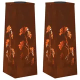 vidaXL Solarleuchte Stahl 18 cm x 18 cm x 50 cm 2er Set rostig