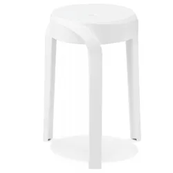 Küchenstuhl Stapelbar Plastik | Niedriger Hocker POMPA Multifunktionssitz | Sitzerhöhung Weiß | Modern Minimalistisch | Kadima Design