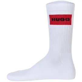 Hugo Rib Label 10267340 Socken 3 Paare White 39-42