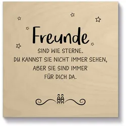 Holzbild ARTLAND "Freunde II", beige (farbe bild(er): natur), B:15cm H:15cm T:2,1cm, Holzwerkstoff, Bilder