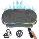 Dskeuzeew Vibrationsplatte Vibrationsplatten mit leiser Motor + Bluetooth, 99 Intensitätsstufen, (Packung, inkl. Trainingsbänder), Ganzkörpertraining, Fett verlieren - inkl. Trainingsbänder bunt