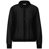 STREET ONE Langarmbluse Chiffon buttoned shirtcollar b schwarz 38 EU