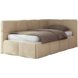 MKS JUGENDBETT ARVO 90/200 - Beige Plüsch - Foam-Matratze - Rechts Seite