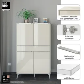Set One by Musterring Highboard 92 x 155 x 42 cm Braun