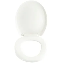 MSV WC Sitz abnehmbar, Absenkautomatik, Fast Fix/Schnellbefestigung, Befestigung mit Knopfdruck, Toilettensitz WC Deckel Klobrille Weiß
