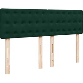 vidaXL Boxspringbett 140 x 200 cm Dunkelgrün