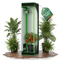 Kingpower Grow Zelt für Pflanzen Zuchtzelt Gewächshaus Box Zuchtschrank Garten Anzucht Gemüse Kräuter Grow Schrank Indoor Blumen klein Tomaten Hydro Green, Größe:40 x 40 x 160 cm (02)