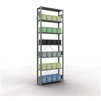 Schulte Lagertechnik Fachbodenregal Stahl 3000 x 1000 x 300 mm verzinkt 7 Fachböden
