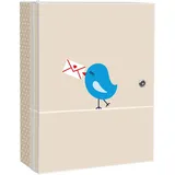 Banjado XXL Medizinschrank Abschliessbar 35x46x15cm Arzneischrank Weiß Aus Metall Mit Motiv Liebesbrief