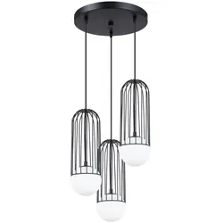 SOLLUX LIGHTING Pendelleuchte "Pendelleuchte BRINA 3P Schwarz", schwarz, H: 115cm, Lampen, Streulicht