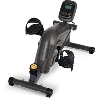 SportPlus Heimtrainer SP-HT-0100-G-iE, Mini-Heimtrainer für Zuhause, kleiner Beintrainer, Trainingscomputer grau