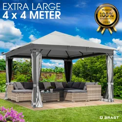 Alu Pavillon INFINITY 4x4m hellgrau