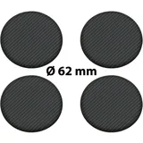 4 x Ø 62 mm Polymere Aufkleber / Carbon-Optik / Nabenkappen, Felgendeckel