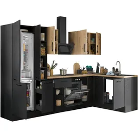BASIC by Balculina Winkelküche L-Form 300 cm schwarz