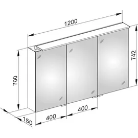 Keuco Royal L1 120 cm silber/gebeizt/eloxiert