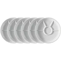 Thomas Porzellan Geschirr-Set Trend weiss Fondue-/Grillteller 27 cm Set6, Porzellan weiß