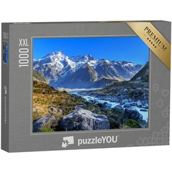 puzzleYOU Puzzle Mount Cook und Mueller-See, Neuseeland, 1000 Puzzleteile, puzzleYOU-Kollektionen Landschaft
