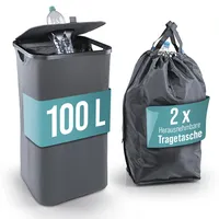 EasyMaxx Pfandflaschen Sammelbehälter 100 L mit 2 herausnehmbaren Tragetaschen