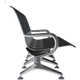 CLP 6er Wartebank Airport Kunstleder schwarz/schwarz