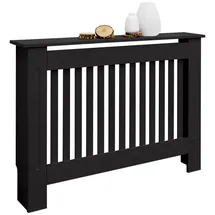 ECD Germany Heizkörperverkleidung Landhausstil 112x19x82 cm Schwarz