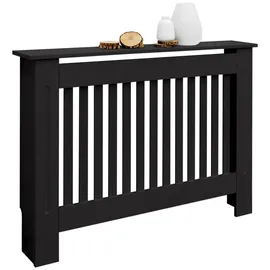 ECD Germany Heizkörperverkleidung Landhausstil 112x19x82 cm Schwarz