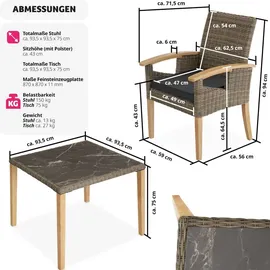 Tectake Tarent Set 5-tlg. Beige
