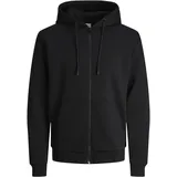 JACK & JONES Jjebradley Sweat Zip Hood Noos, (12249342-4385557) Black,