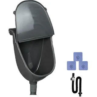 Wasserlose Urinal mit Deckel, Kunststoff Urinale für Männer mit Spülfunktion für den Außenbereich, Urinabscheider für Zuhause, Wohnheim, Garten, Wohnmobil, Geruchsneutrales Design(Black)