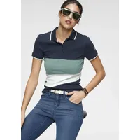 KangaROOS Poloshirt, Kurzarm, figurbetonter Schnitt, Colourblocking-Optik, Polokragen Gr. 32/34